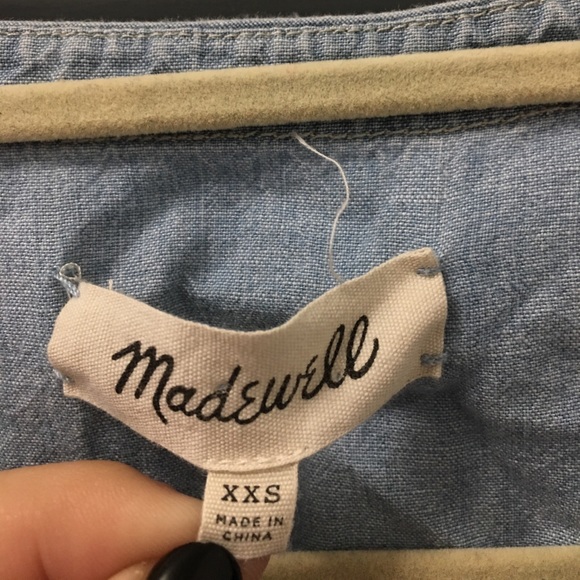 Madewell chambray lace up shift xxs - Picture 5 of 7